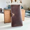 enjoythewoodestonia leather woman wallet with a zipper