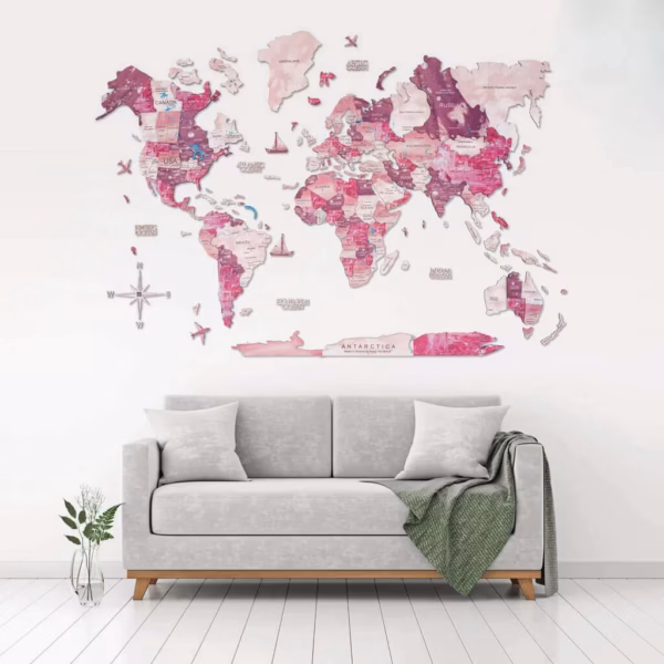 enjoythewoodestonia puidust maailma seinakaart 3D dream