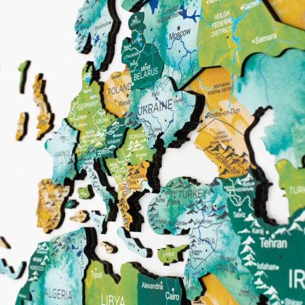 enjoythewoodestonia деревянная карта мира на стену 3D surface