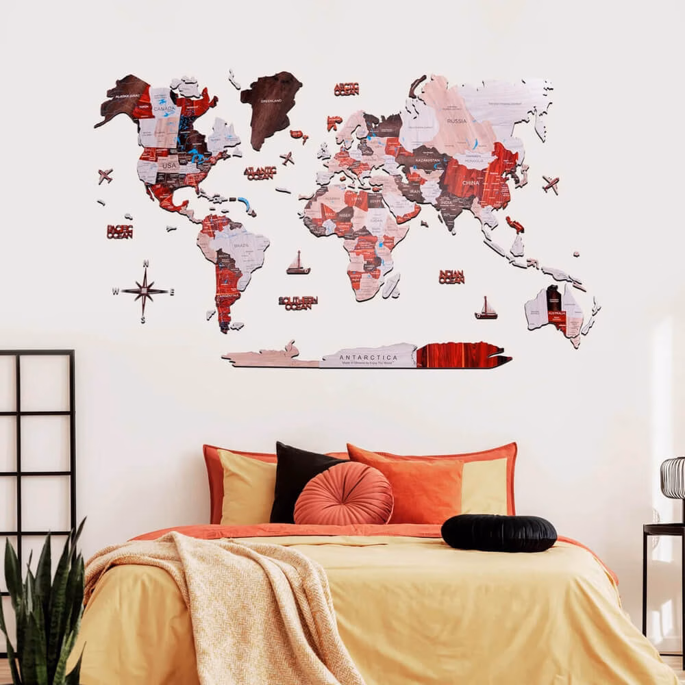 enjoythewoodestonia 2D puidust maailma seinakaart urban