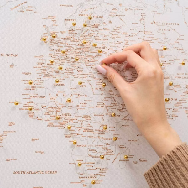 enjoythewoodestonia maailma kaart lõuendil biege