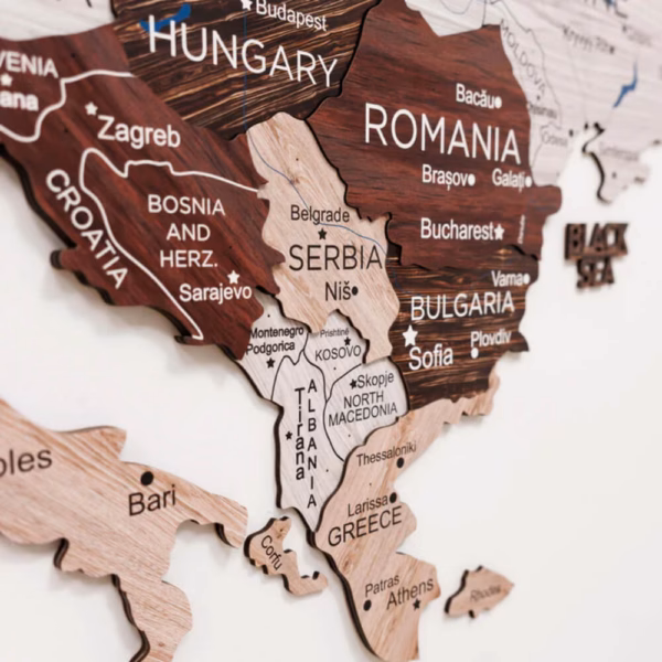 EnjoythewoodEstonia puidust maailma seinakaart 3d europe cappuccino